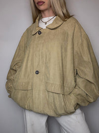 Vintage beigefarbene Pfirsichhautjacke XXL