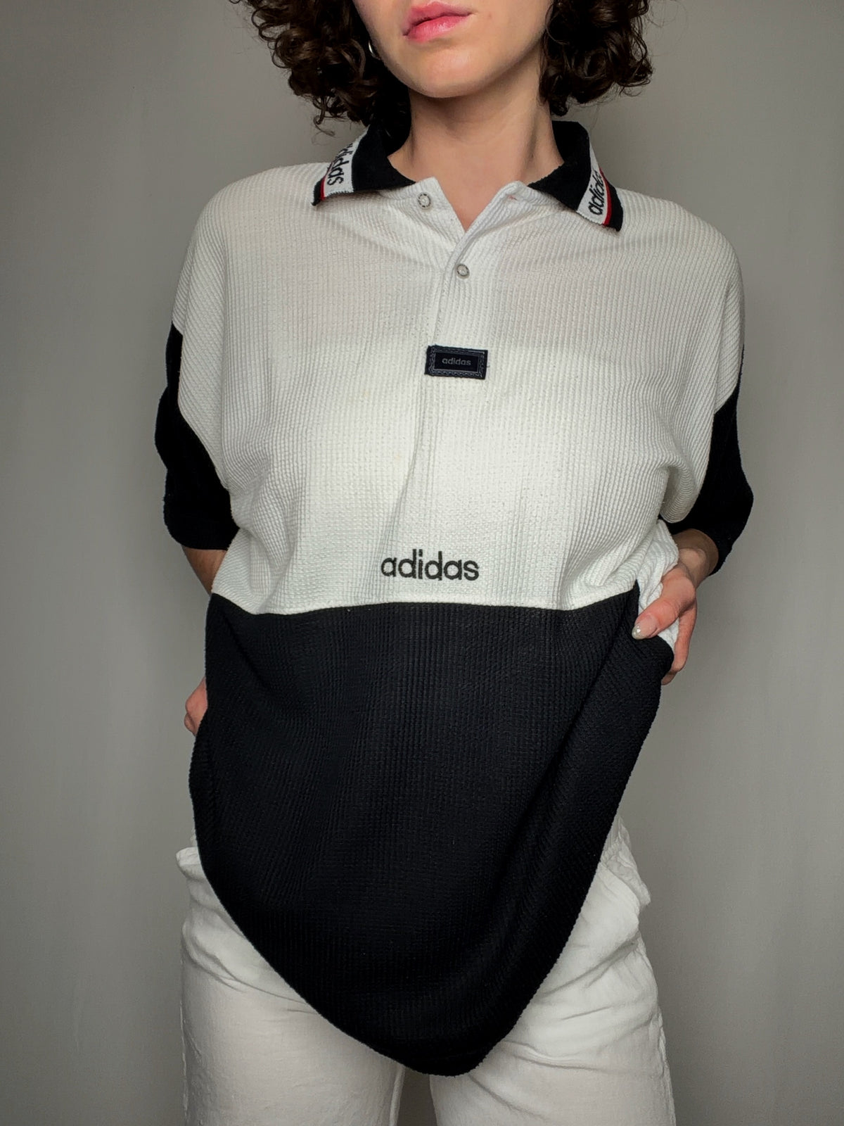 Polo éponge bicolore adidas XL vintage