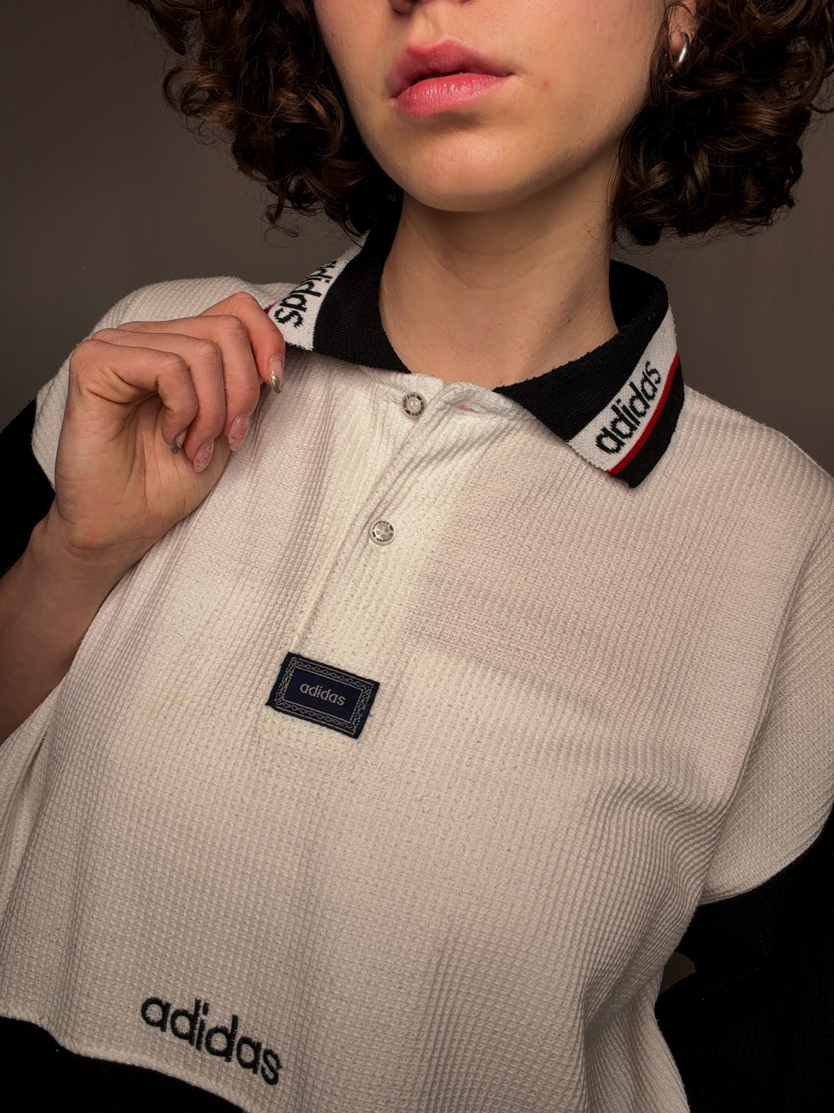 Polo éponge bicolore adidas XL vintage