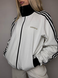 ADIDAS L Vintage schwarze Sportjacke