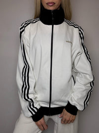ADIDAS L Vintage schwarze Sportjacke
