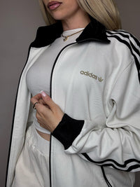 ADIDAS L Vintage schwarze Sportjacke
