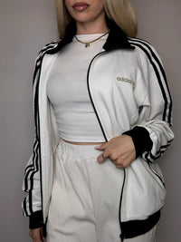 ADIDAS L Vintage schwarze Sportjacke