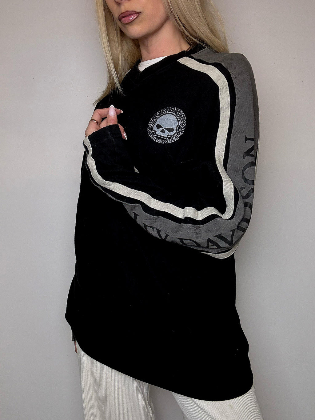 HARLEY DAVIDSON M vintage blue round neck sweatshirt