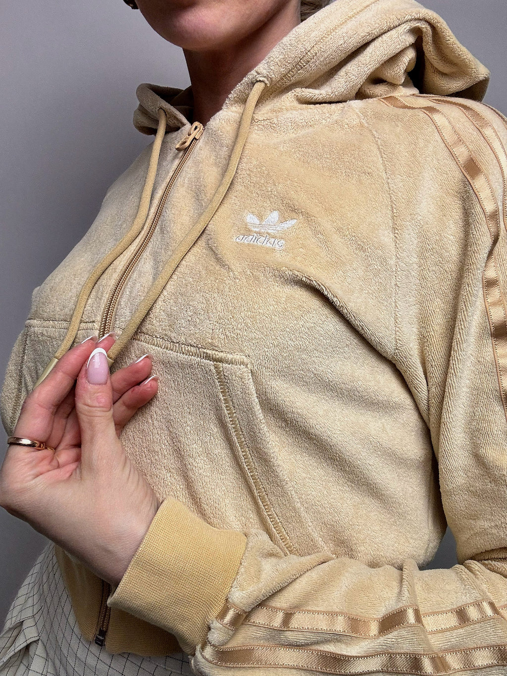 ADIDAS S Vintage rotes und rosa kurzes Sweatshirt