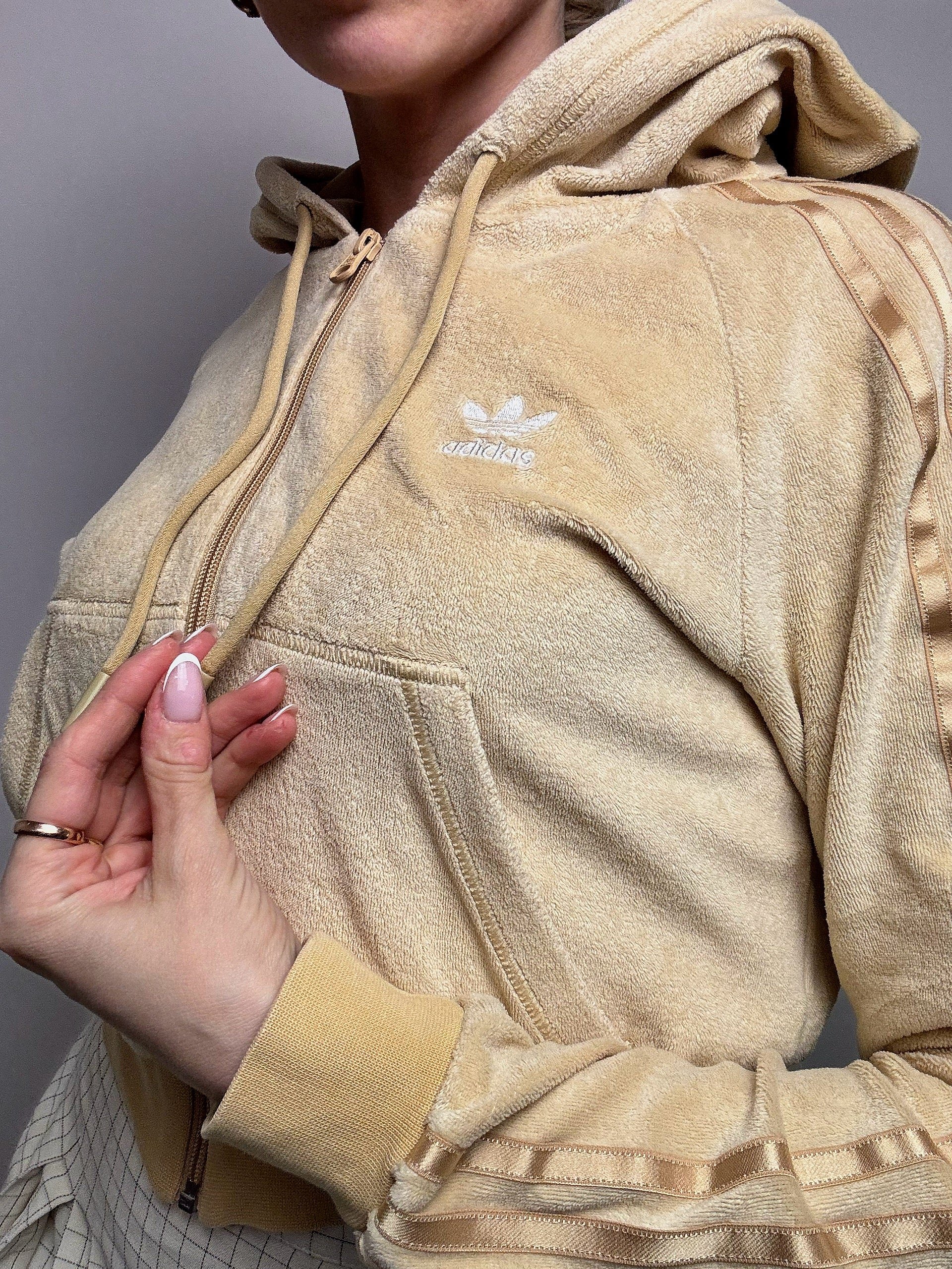 ADIDAS S Vintage rotes und rosa kurzes Sweatshirt