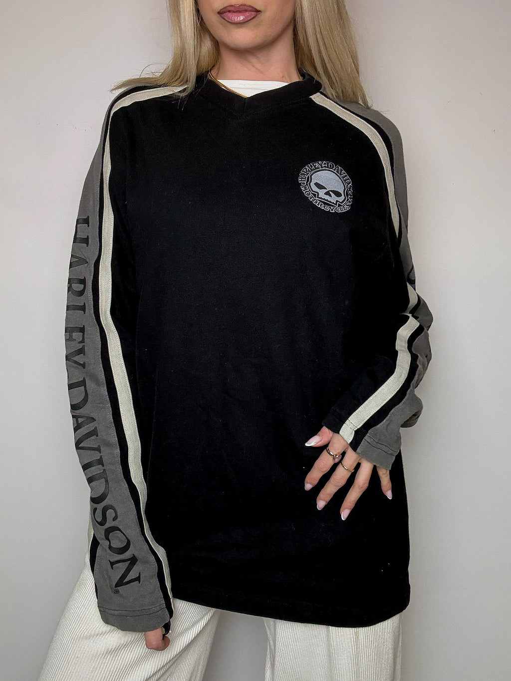 HARLEY DAVIDSON M vintage blue round neck sweatshirt