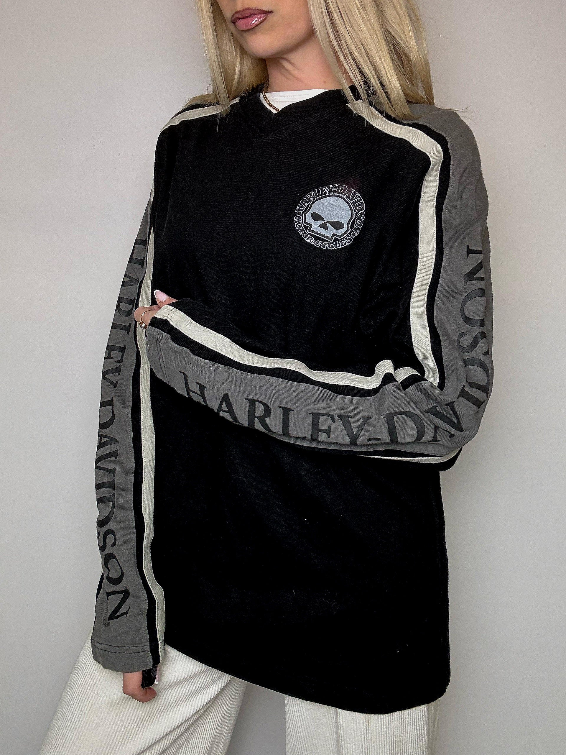 HARLEY DAVIDSON M vintage blue round neck sweatshirt