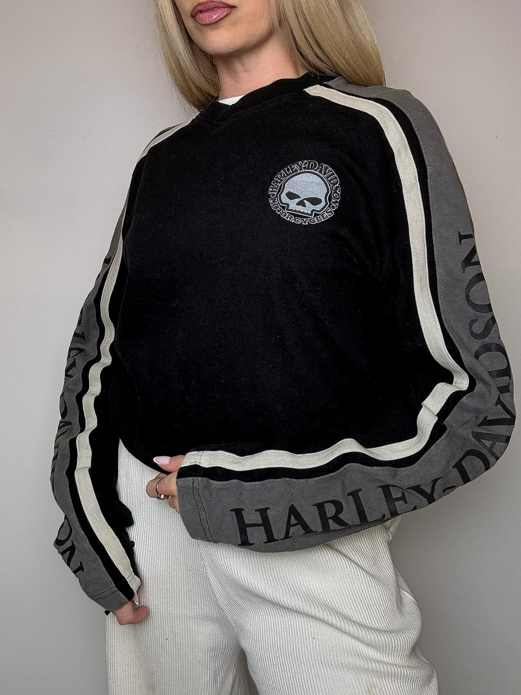 HARLEY DAVIDSON M vintage blue round neck sweatshirt