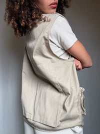 Vintage L beige pocket vest