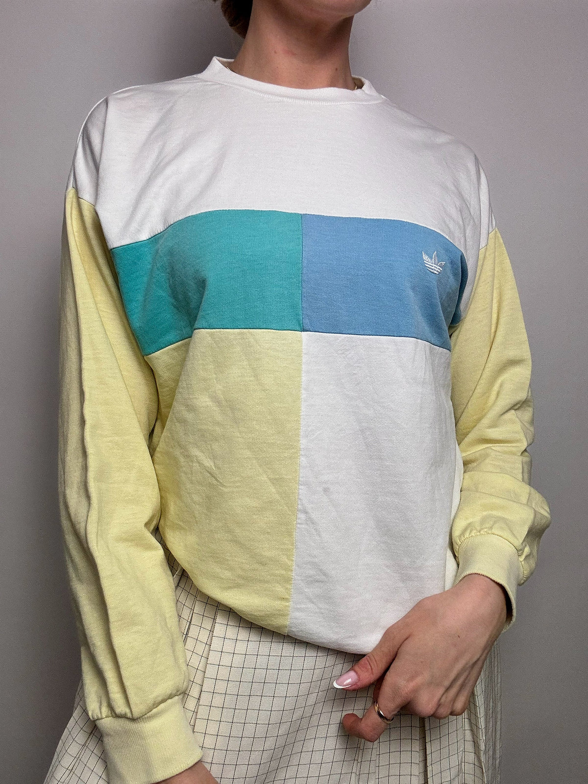 Tee shirt manches longues tricolore ADIDAS S/M vintage