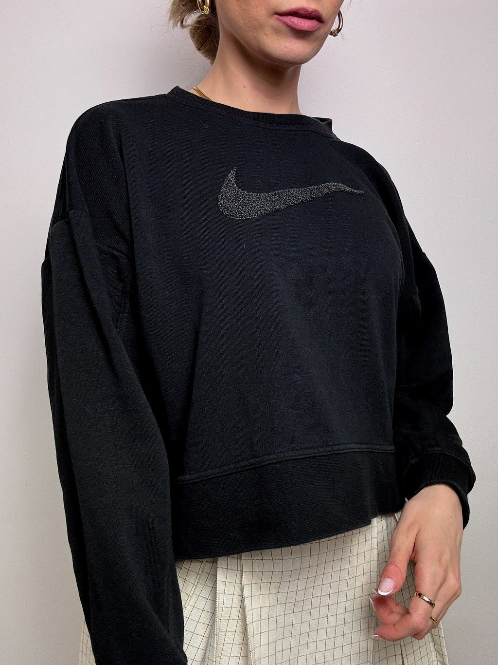 ADIDAS S Vintage rotes und rosa kurzes Sweatshirt