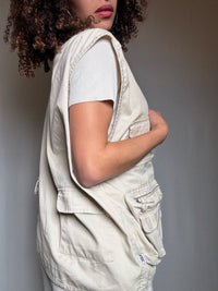 Gilet à poches beige L vintage