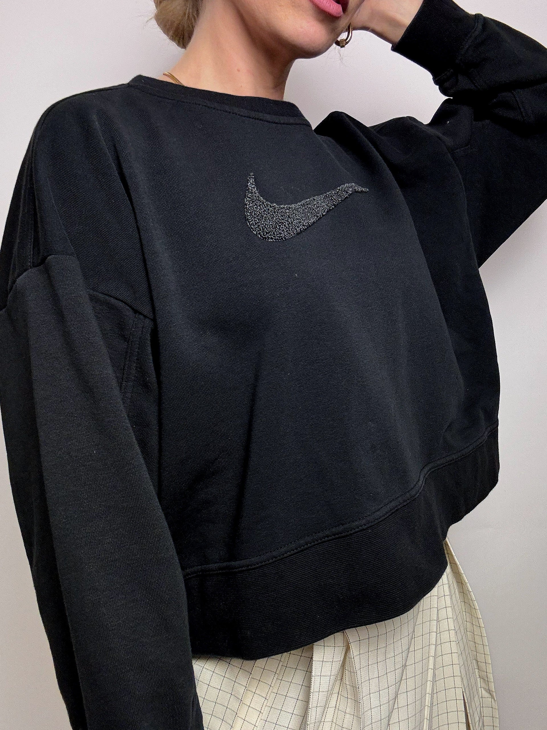 ADIDAS S Vintage rotes und rosa kurzes Sweatshirt
