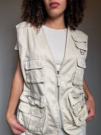 Gilet à poches beige L vintage