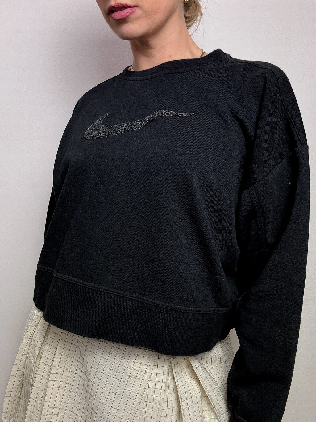 ADIDAS S Vintage rotes und rosa kurzes Sweatshirt