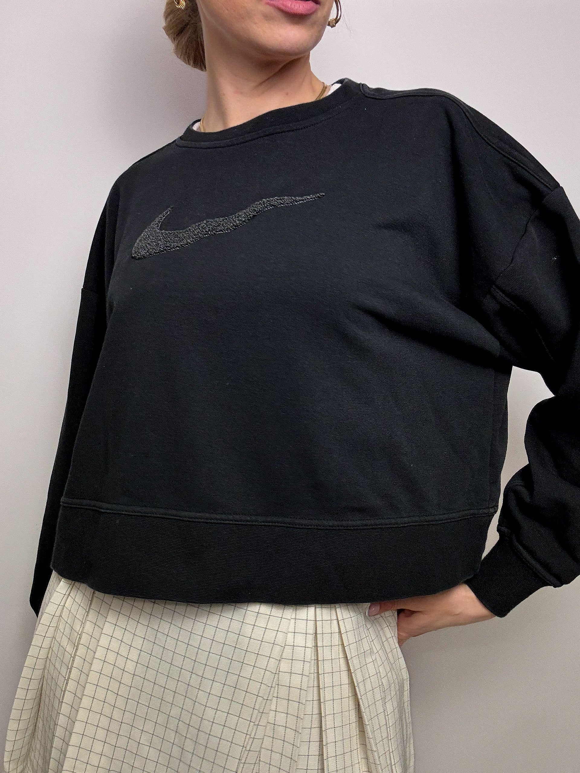 ADIDAS S Vintage rotes und rosa kurzes Sweatshirt