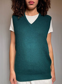 Flaschengrüne Vintage Weste XL
