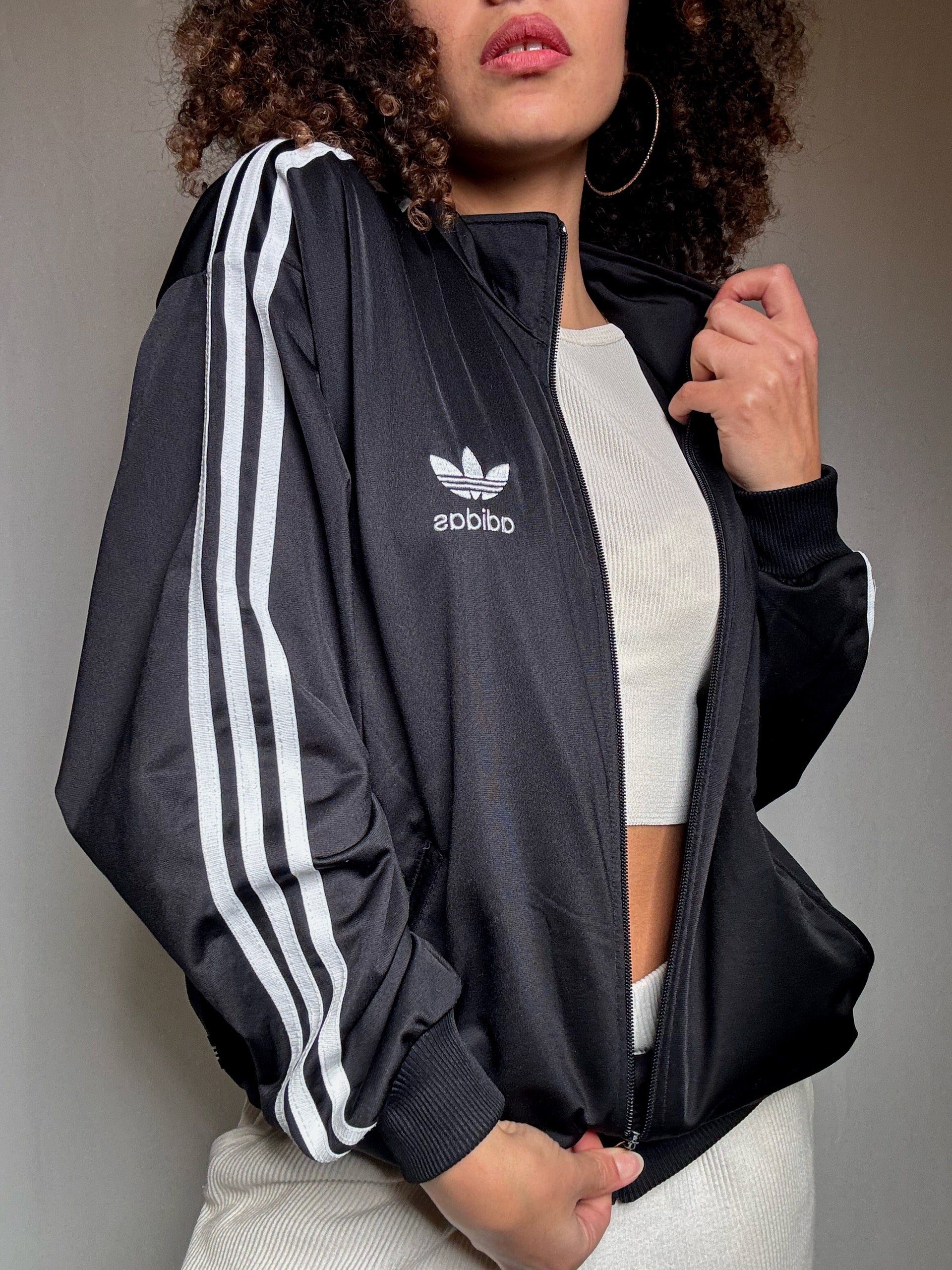Vintage Adidas Black Sport Jacket M