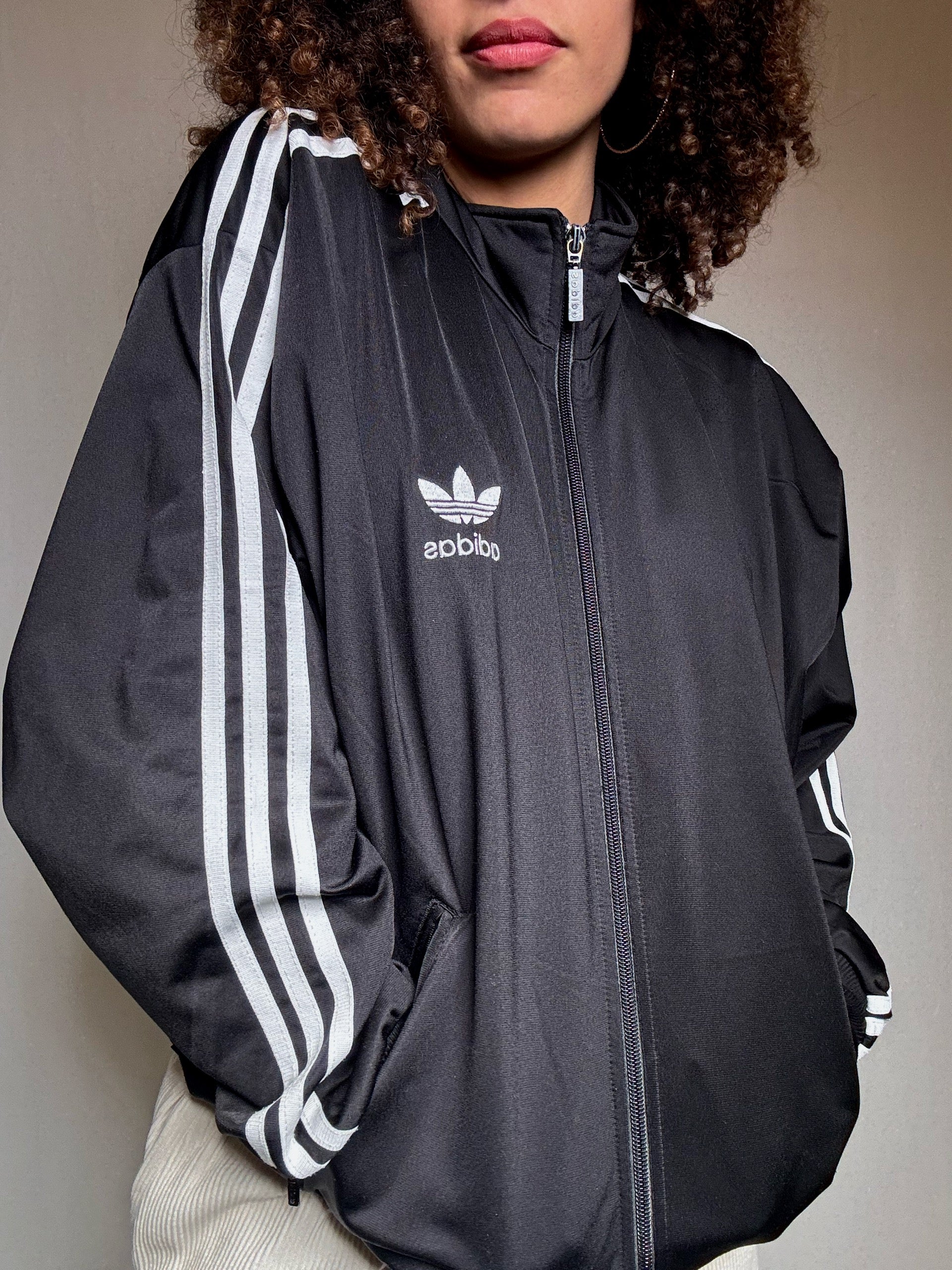 Veste de sport noire Adidas M vintage