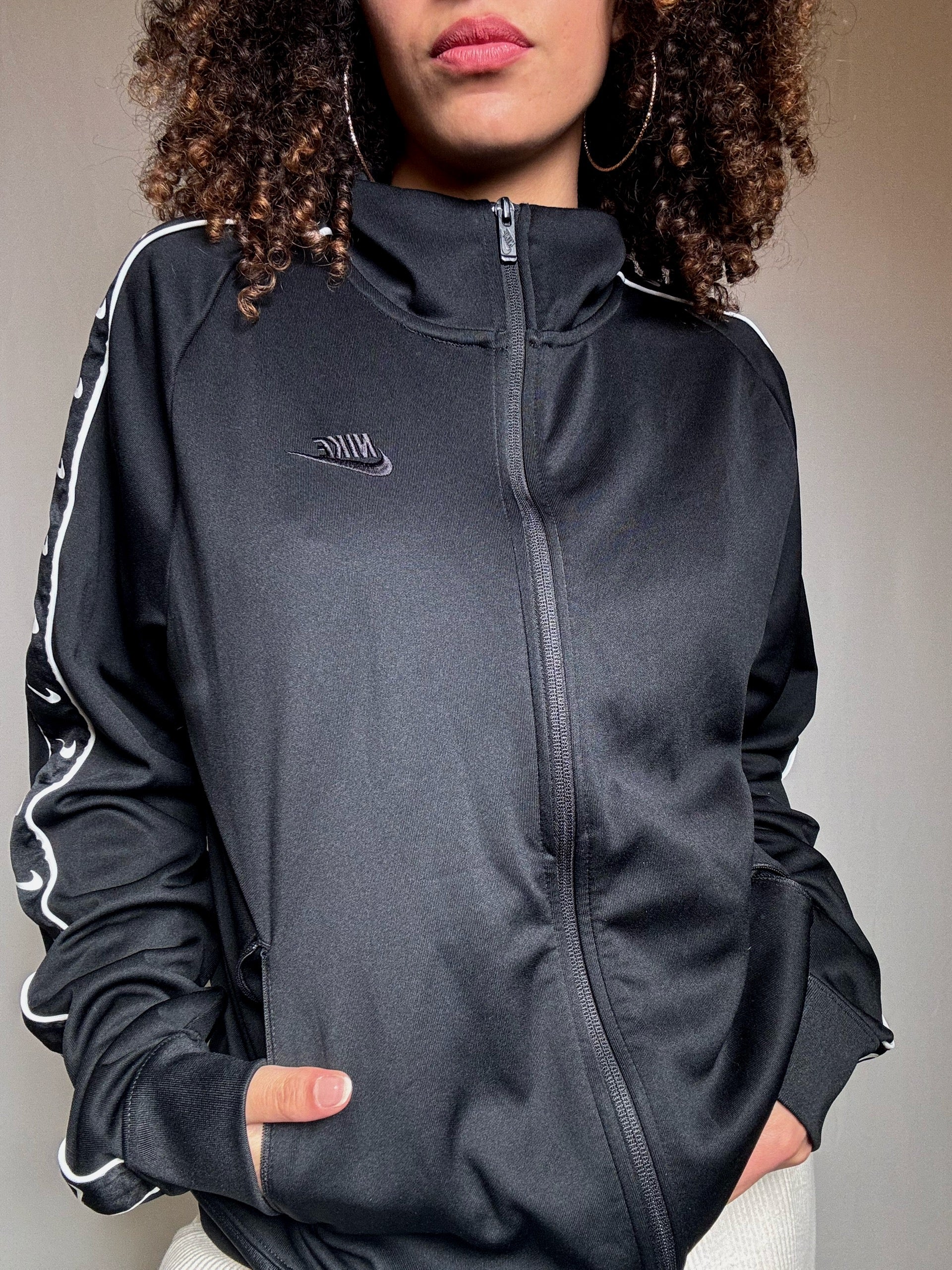 Veste de sport noire Nike M vintage