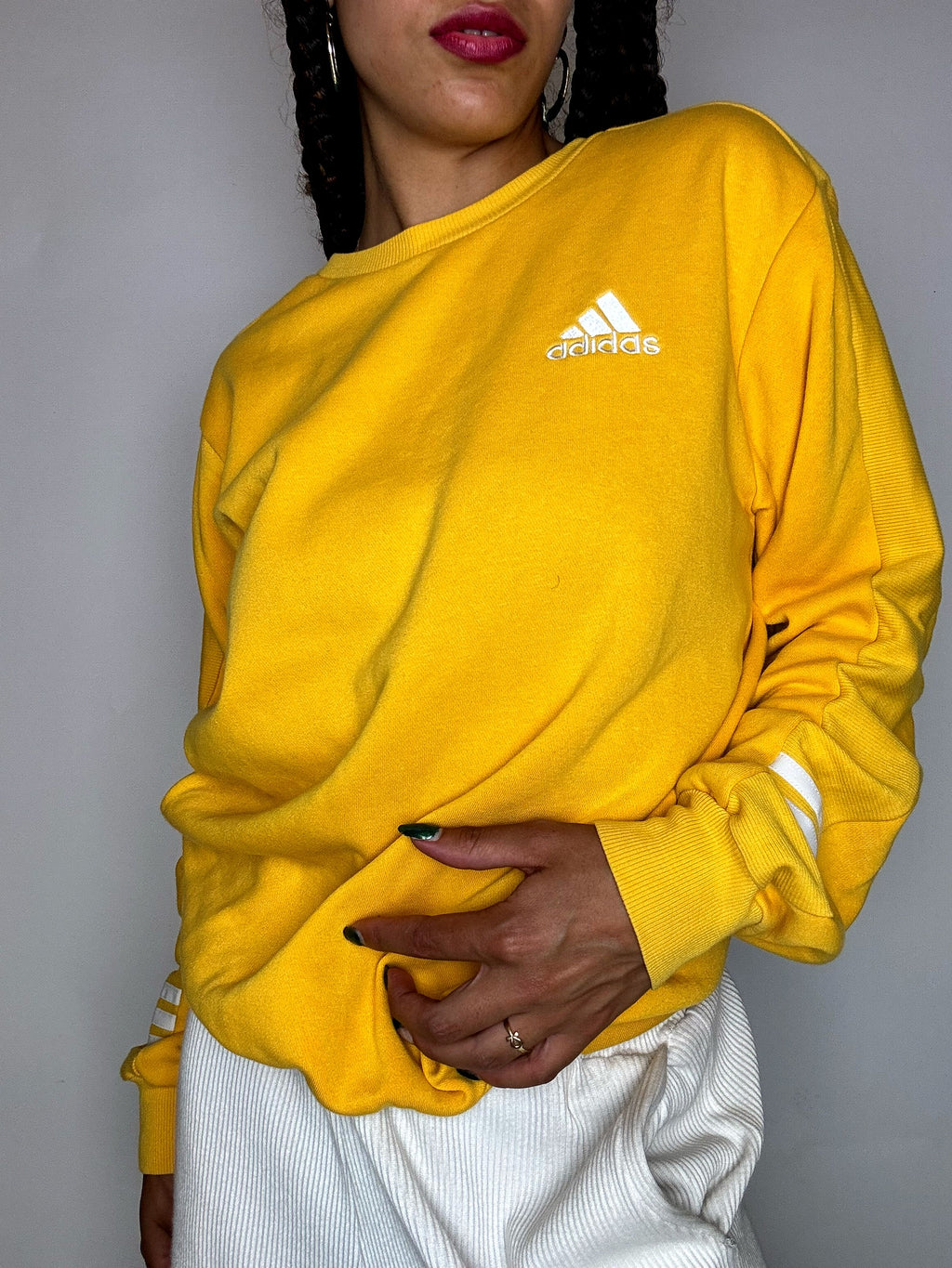 ADIDAS XL Vintage Zweifarbiger Hoodie