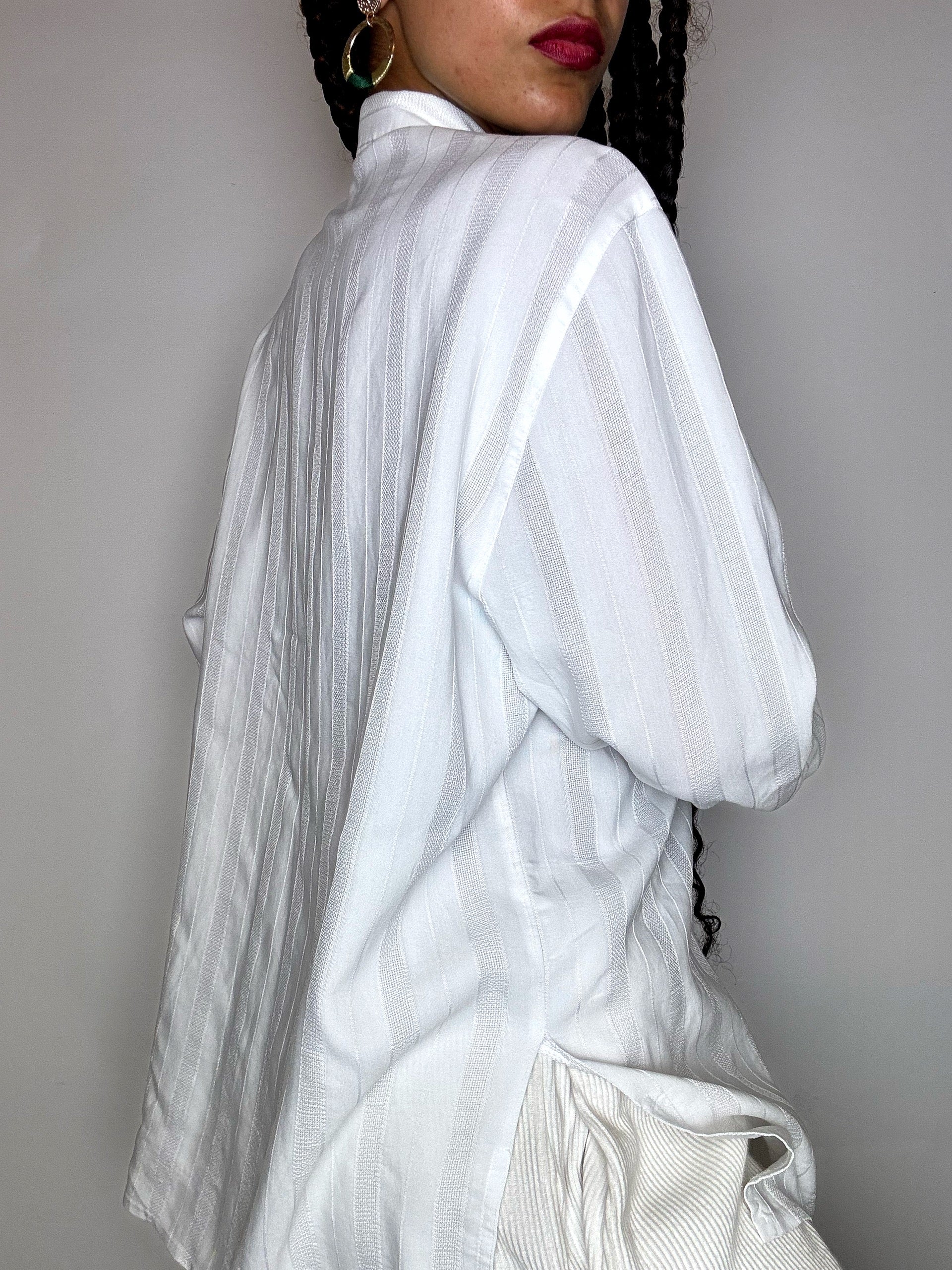 Chemise à détails blanche L vintage