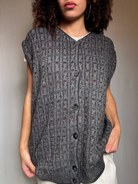 Gilet maille gris XL vintage