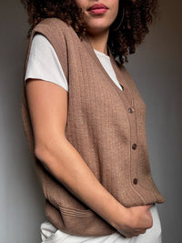 Vintage L camel knit cardigan