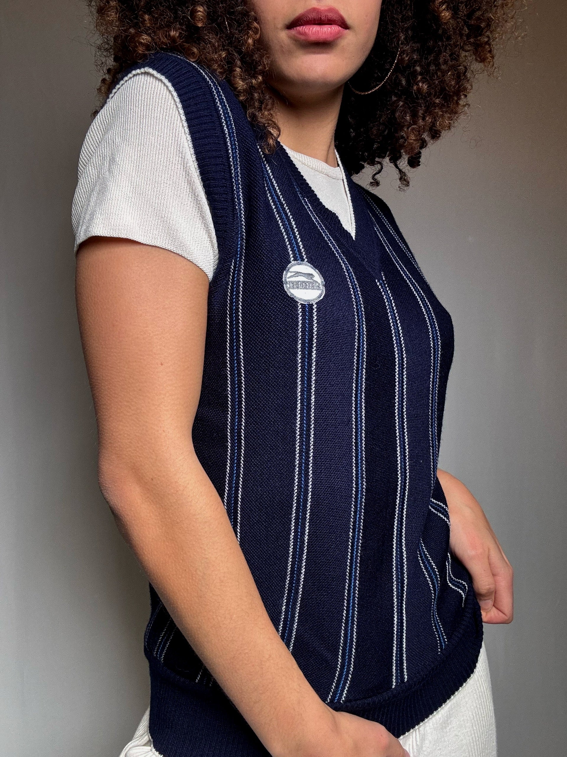 Blaue Vintage-Weste M