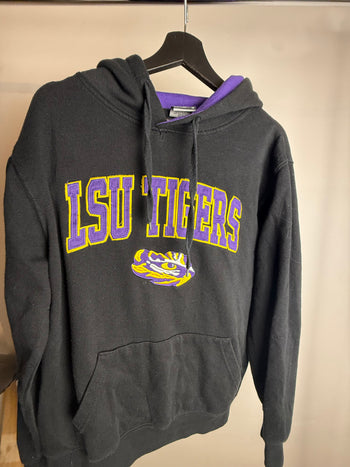 Sweat a capuche noir et violet M braderie