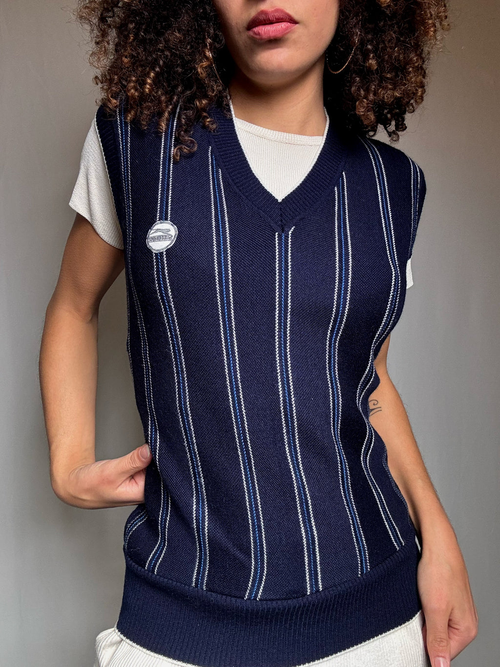 Blaue Vintage-Weste M