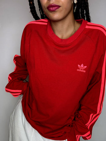 Tee shirt manche longues rouges ADIDAS L vintage