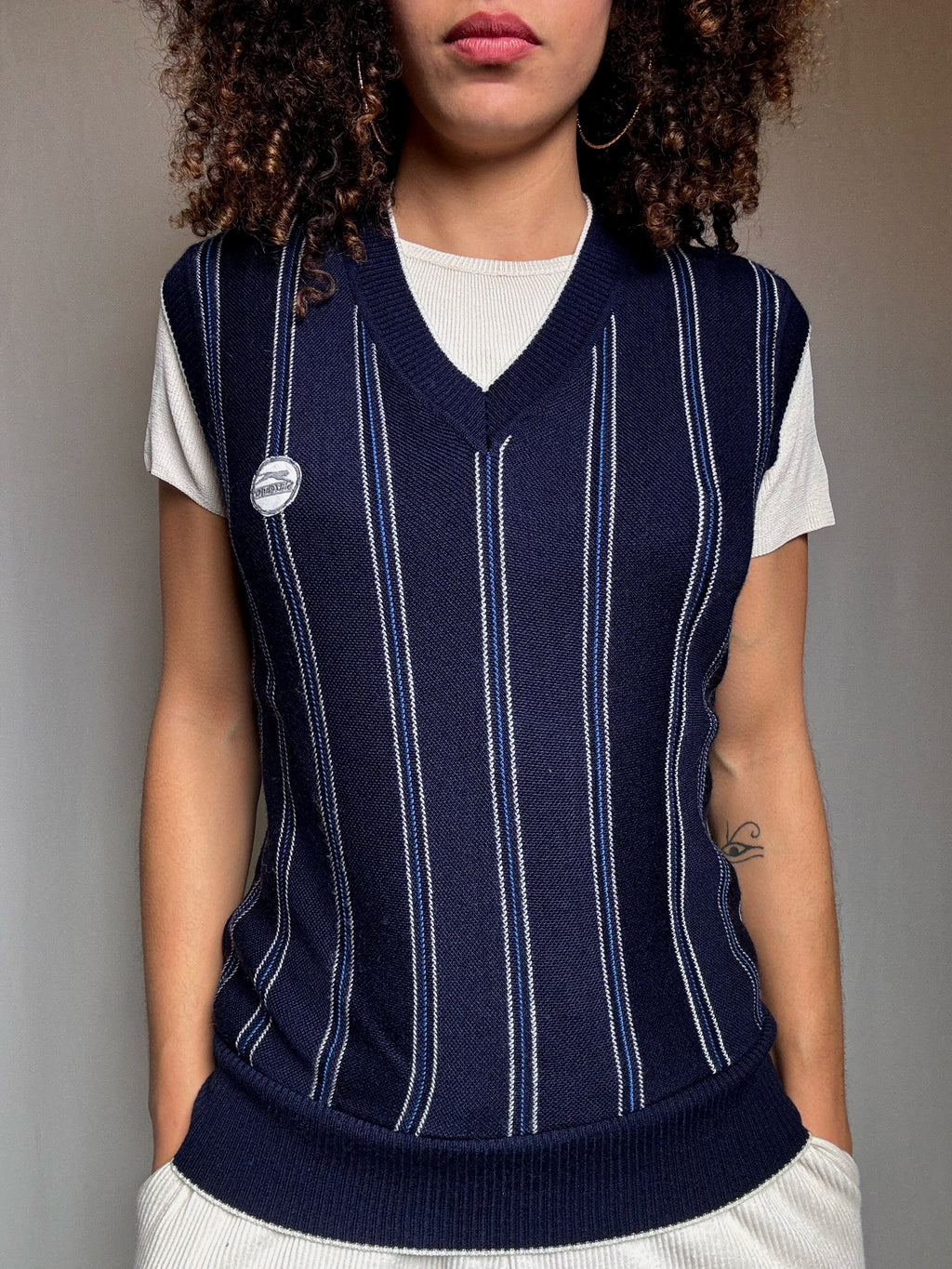 Blaue Vintage-Weste M