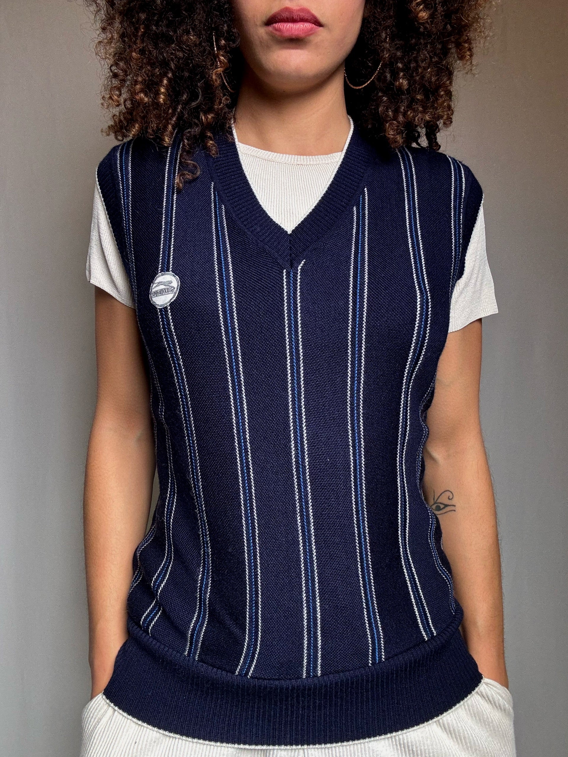 Blaue Vintage-Weste M