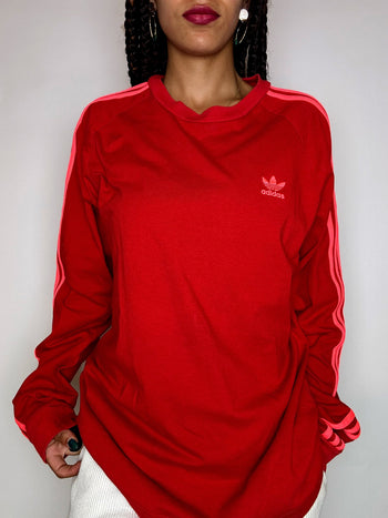 Tee shirt manche longues rouges ADIDAS L vintage