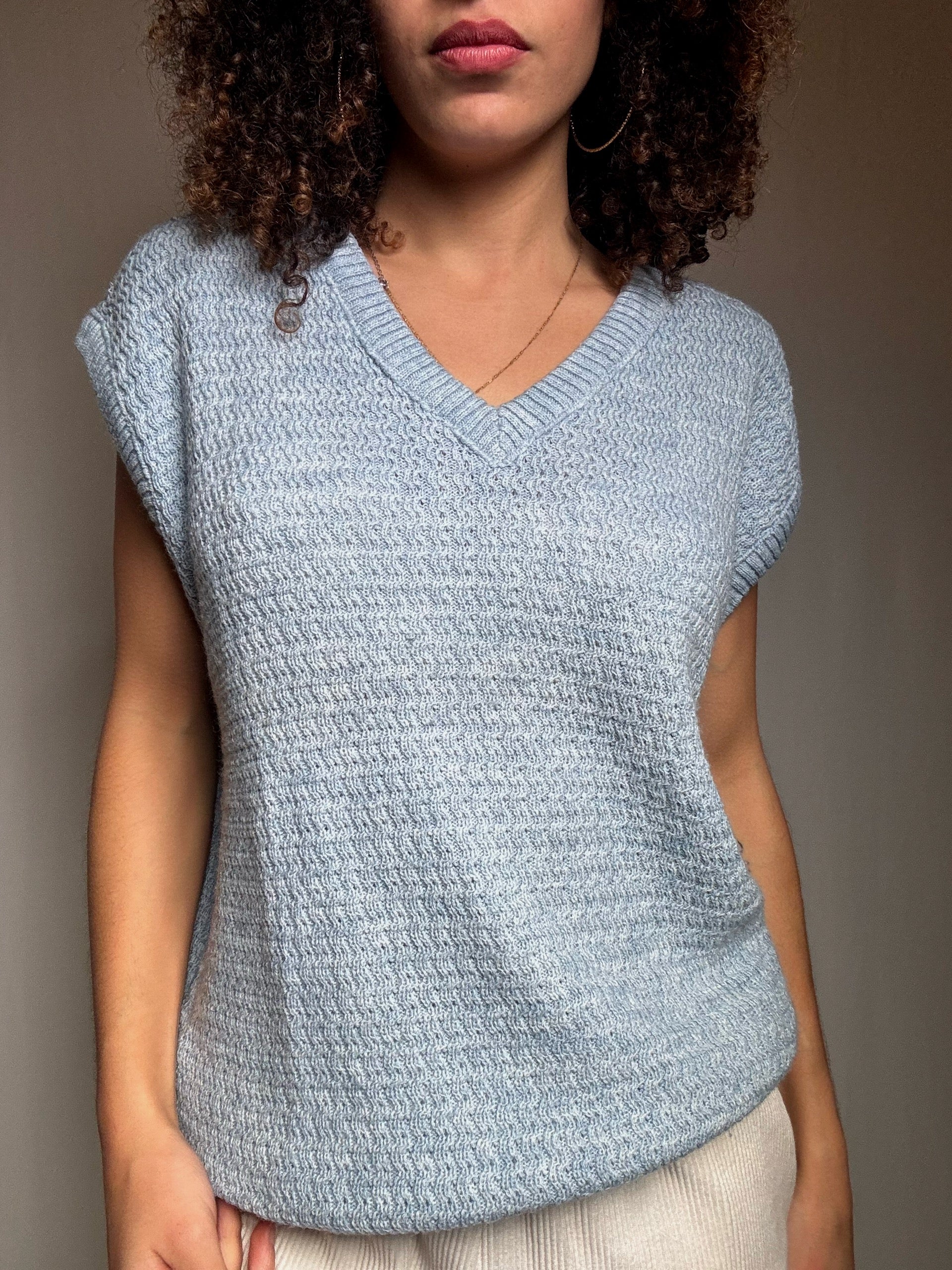 Gilet bleu ciel M vintage