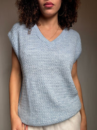 Gilet bleu ciel M vintage