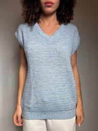 Gilet bleu ciel M vintage