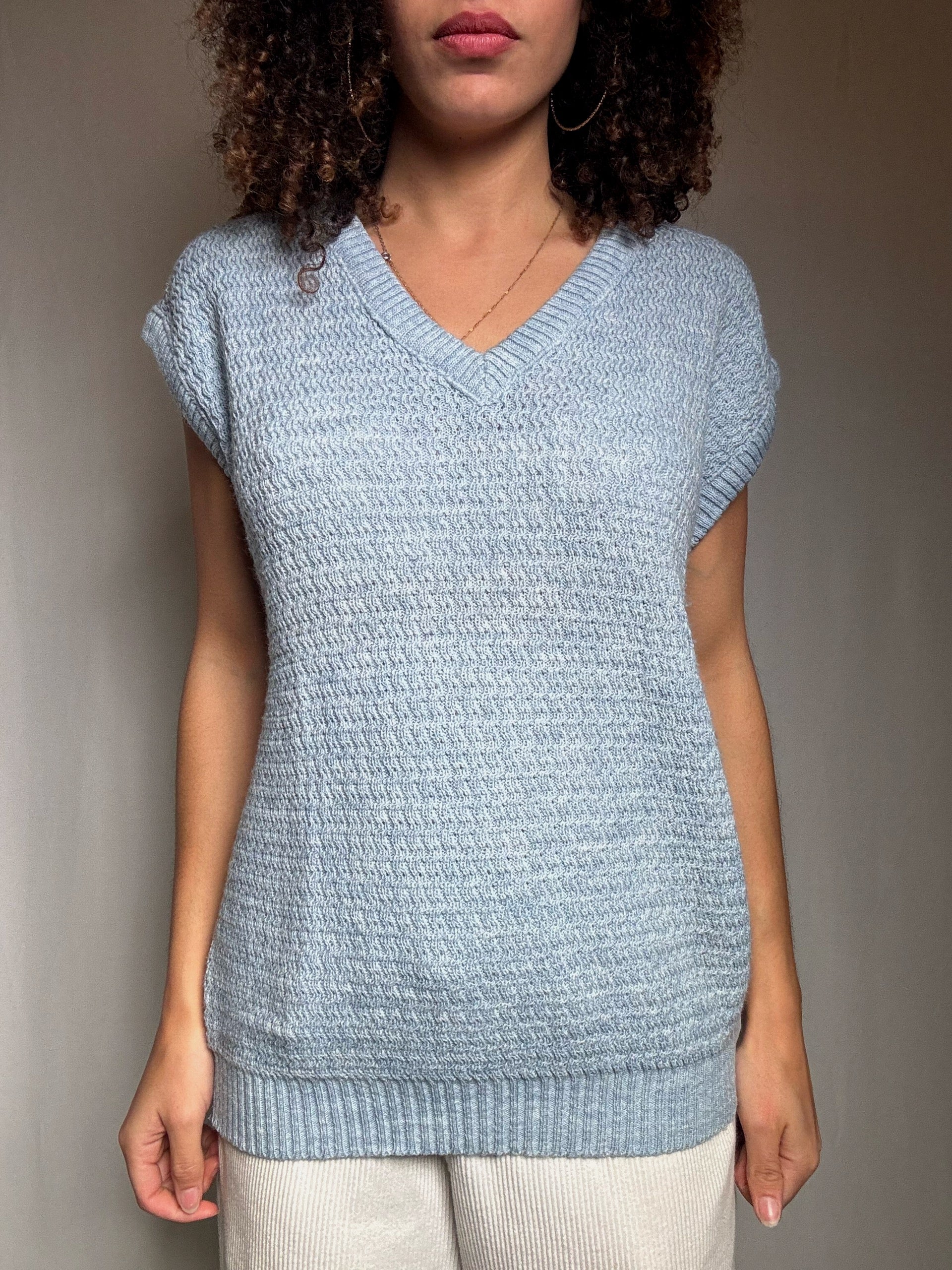 Gilet bleu ciel M vintage