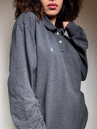 Polo gris foncé Ralph Lauren XXL vintage