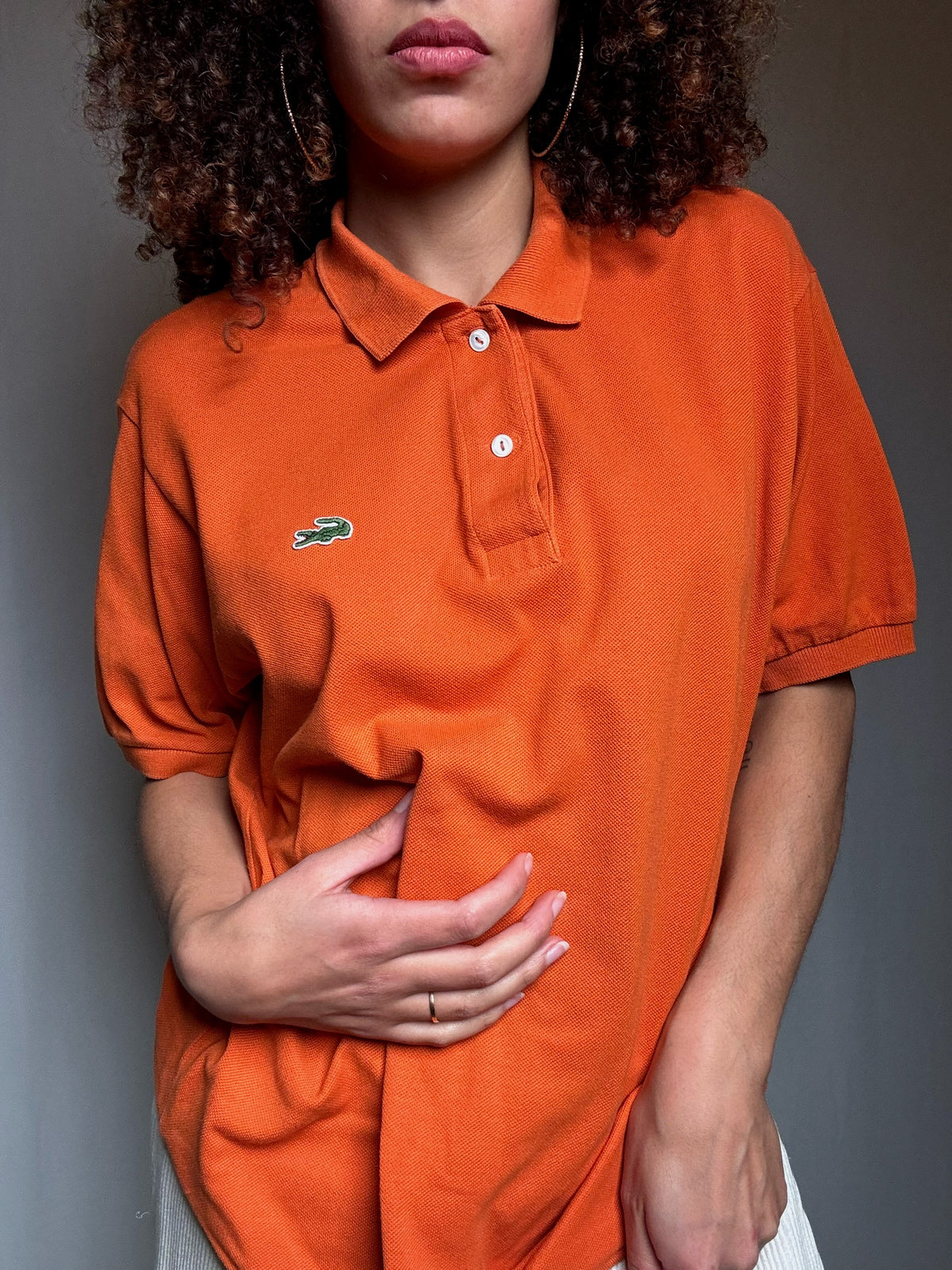 Polo orange Lacoste L vintage