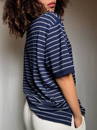 Polo marine rayé Ralph Lauren M vintage