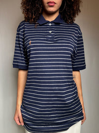 Polo marine rayé Ralph Lauren M vintage