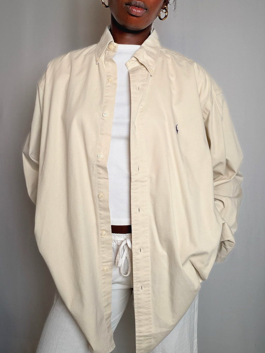 Chemise beige Ralph Lauren L vintage