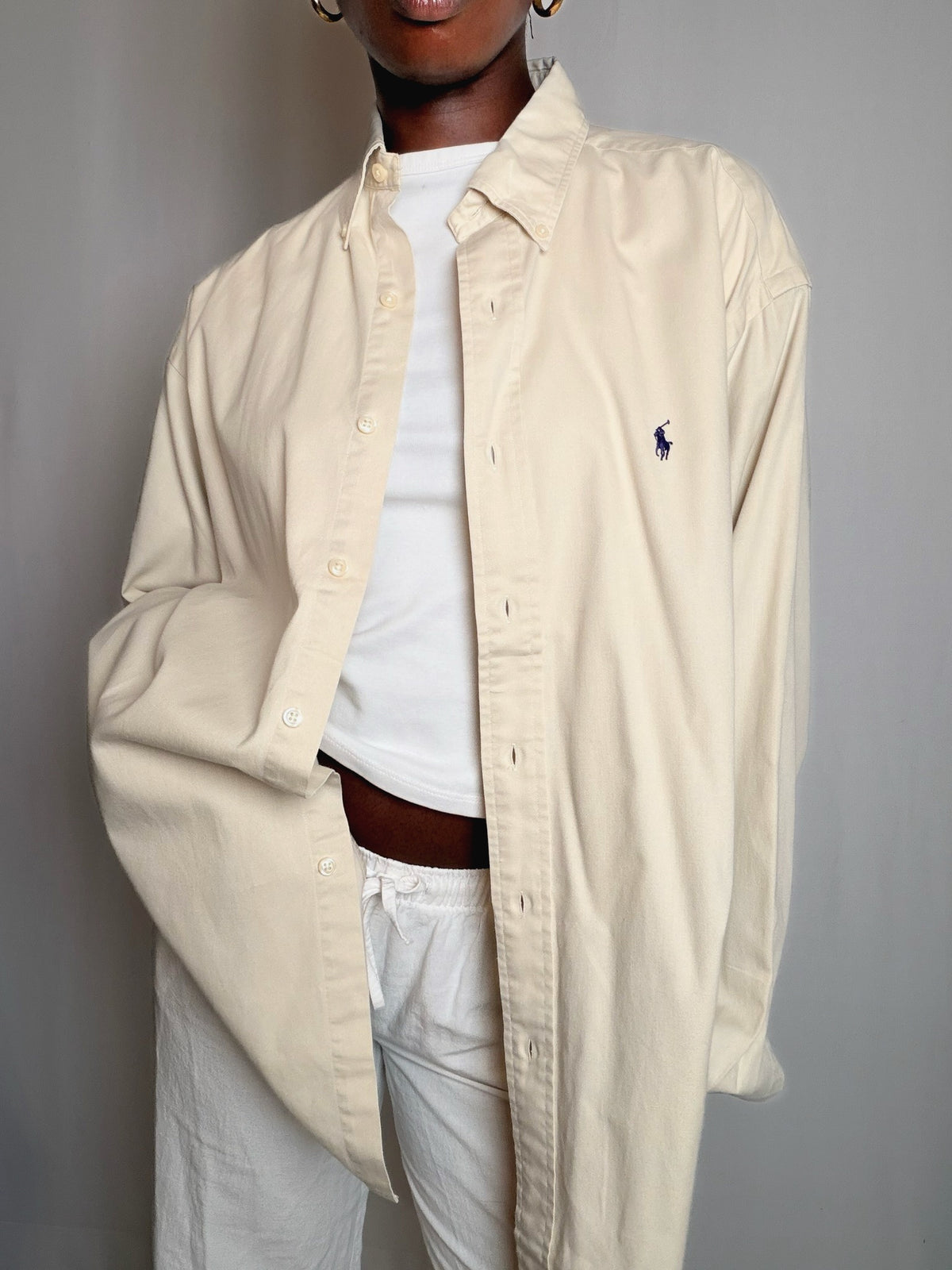 Chemise beige Ralph Lauren L vintage