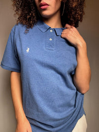 Polo bleu denim Ralph Lauren L vintage