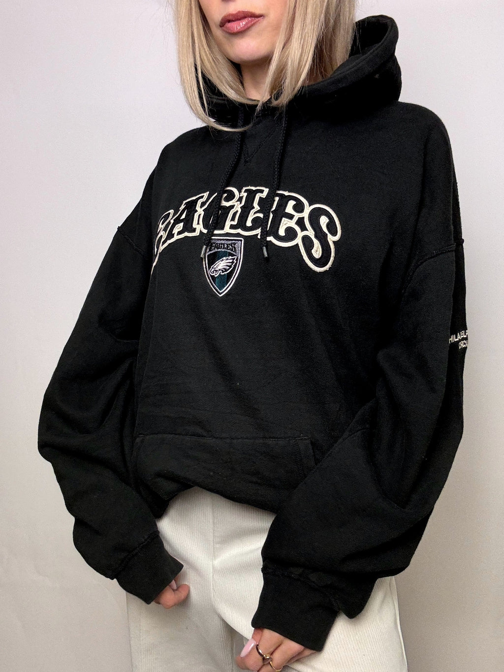 Sweat à capuche noir EAGLES x NFL XXL vintage