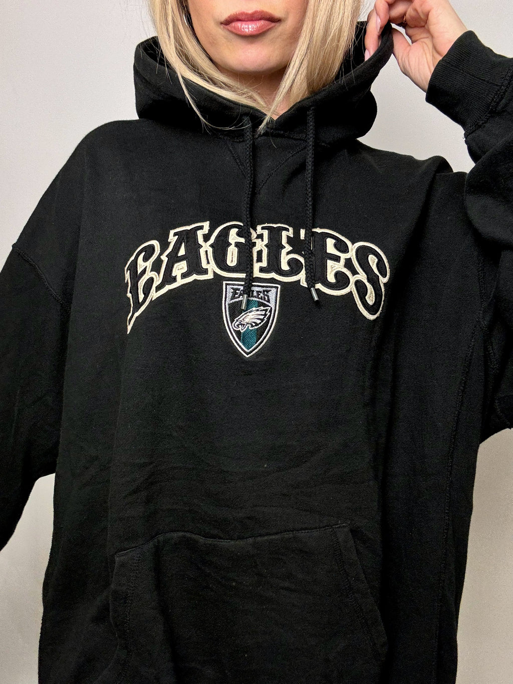 Sweat à capuche noir EAGLES x NFL XXL vintage