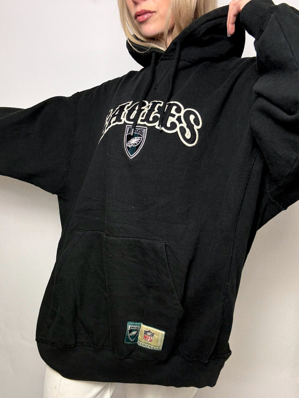 Sweat à capuche noir EAGLES x NFL XXL vintage